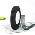 Black 1.5cm transparent organza chiffon ribbon roll for gift wrapping and hair bows - Black