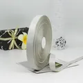 Silver grey grosgrain ribbon roll with metallic texture for elegant gift wrapping decor - Silver Flat Weave Style / Silver