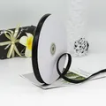 Polyester black satin ribbon roll for gift wrapping and wedding decor with silk luster - Double Sided Style / Black