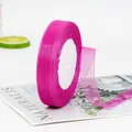 Roll of 1.5cm sheer rose red chiffon ribbon for gift wrapping and hat decoration - Dark Rose Red