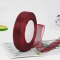 Rotolo di nastro in organza bordeaux trasparente per confezioni regalo e fai da te - Borgogna
