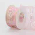 Ruban organza rose iridescent de 4cm pour emballage de fleurs et bricolage DIY - Champagne Irisé