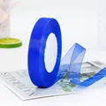 Translucent dark blue chiffon organza ribbon on roll for gift wrapping and DIY crafts - Sapphire Blue
