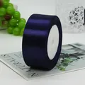 Deep blue satin ribbon roll with silky gloss finish for gift wrapping and wedding decor - Satin Style / Violet Blue