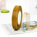 1.5cm golden sheer organza ribbon roll for gift wrapping and DIY crafts decor - Brown