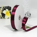 Deep purple satin polyester ribbon roll on white spool for luxury gift wrapping - Card Pack Satin Style / Fuschia