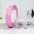 Roll of 1.5cm wide semi-transparent pink organza ribbon for DIY gift wrapping and crafts - Purple Pink
