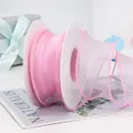 Roze chiffon lintrol voor taartbloemen en DIY decoratieve geschenkverpakkingen - Op Rol / Roze