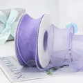 Ruban organza queue de poisson violet translucide sur bobine pour emballage - En Rouleau / Violet