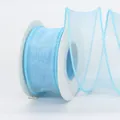 Ruban en organza bleu clair avec bordure ondulée pour emballage fleurs et gâteaux - En Rouleau / Bleu ciel