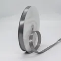 Silver grey satin ribbon roll with silk texture and metallic gloss for gift wrapping - Silver Gray