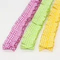 Nastro a quadretti Gingham da 2,5 cm con volant per cucito fai-da-te e decorazioni - Stile Corto / Multicolore
