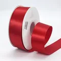 Rollo de cinta de raso de poliéster rojo de 4cm para envolver regalos y artesanía - Rojo