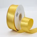 Cinta de raso de poliéster dorado de 4cm para envolver regalos y manualidades DIY - Amarillo Dorado