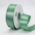 Cinta de satén de poliéster verde mostaza, 4cm de ancho y 50 yardas para regalos - Verde Mostaza