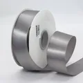 Cinta de satén de poliéster plateada 4cm de ancho y 50 yardas para regalos - Gris Plata