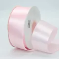 Single roll of 50-yard pink polyester satin ribbon for gift wrapping and DIY crafts - Pink