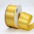 5cm wide golden yellow single-sided polyester satin ribbon roll 50 yards for gift wrapping - Gold Yellow