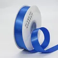 Koningsblauw 2cm enkelzijdig polyester satijnen lint, 50 yards rol voor DIY cadeau - Saffierblauw