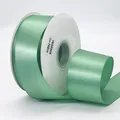 Mustard green 50-yard single-sided polyester satin ribbon for gift wrapping, 5cm width - Mustard Green