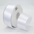 Single-faced white 5cm polyester satin ribbon roll for gift wrapping and bows - White