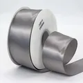 5cm silver polyester satin ribbon roll 50 yards for gift wrapping and DIY crafts - Silver Gray