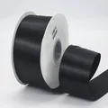 5cm width high density polyester black satin ribbon roll for gift wrapping and DIY crafts - Black