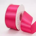 Roll of 5cm wide vibrant rose red polyester satin ribbon for gift wrapping, 50 yards - Rose Red