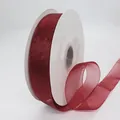 Donkerrood organza lint 3cm breed voor geschenkverpakking en strik decoraties - Bordeauxrood