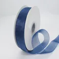 Dunkelblaues, halbtransparentes Chiffonband auf Rolle für Geschenkverpackungen und Bögen - Dunkelblau