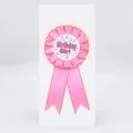 Escarapela rosa de Birthday Girl con bordes dorados para fiestas de cumpleaños - Rosa fuerte