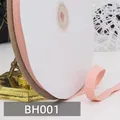 Pink 1cm herringbone cotton ribbon on white roll for garment accessories and DIY crafts - 001# Champagne Pink * 45 Meters Per Roll