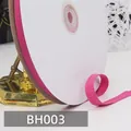 Hot pink 1cm cotton herringbone ribbon roll with premium woven texture on white spool - Light Rose Red Style (BH003)