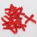 6mm bright red satin ribbon mini bows for DIY craft projects and garment decoration - Red