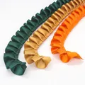 2.5cm pleated ruffle ribbons in dark green, golden yellow and orange for DIY sewing crafts - Assorted Colors