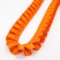 2.5cm wide orange ruffled satin ribbon with pleated edge for DIY crafts and sewing - Compact Pack / Orange Red