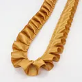 2.5cm amber gold ruffled ribbon with pleated satin finish for DIY clothing decor - Bulk Pack / Gold