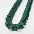 Dark green pleated satin ribbon with ruffled edges for high-end clothing DIY decoration - Bulk Pack / Dark Green