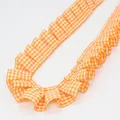 2.5cm orange and white plaid ruffle trim ribbon for DIY clothing accessories - Orange