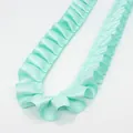 2.5cm mint green pleated ruffled ribbon trim made of satin fabric for DIY sewing projects - Mint Green