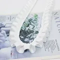 White 2.5cm pleated ruffled ribbon made of polyester for DIY crafts and garment decor - White