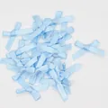 Hellblaue 6mm Mini-Satinschleifen in loser Schüttung für DIY-Bastelarbeiten - Himmelblau