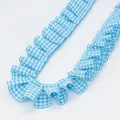 Blue and white plaid ruffled lace ribbon for DIY clothing accessories and sewing crafts - Sky Blue
