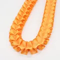 Vibrant orange ruffled polyester ribbon with 2.5cm width for DIY clothing accessories - Extended Version / Orange
