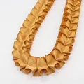 Golden satin pleated ruffle ribbon trim for DIY sewing and elegant garment decoration - Extended Version / Gold