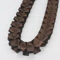 2.5cm wide coffee brown pleated ruffle ribbon for DIY sewing and garment decoration - Extended Version / Dark Coffee