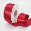 Ruban de satin rouge foncé pour emballage cadeau, largeur 3,8 cm, fini soyeux brillant - Rouge