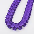 Deep purple ruffled polyester ribbon with satin finish for DIY crafts and decor - Extended Version / Purple