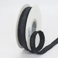Frayed edge grosgrain ribbon in black finish wound on a white spool for gifts - Narrow Style (ai-1.5cm) / Black
