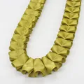 2.5cm wide pleated olive gold ruffle ribbon trim for DIY sewing and garment decoration - Extended Version / Antique Gold